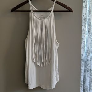 American Eagle -AEO White fringe tank